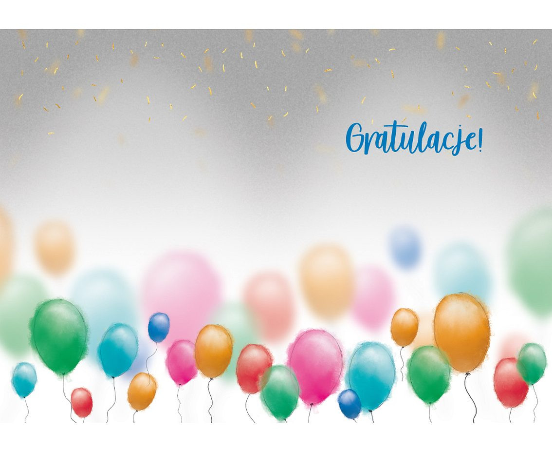 Greeting card A5 card CONGRATULATIONS, balloons, 1 pc.